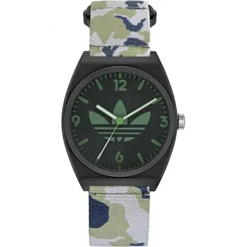 Unisex Watch Quartz White Green and Blue Camo Nylon Strap AOST22040 by Adidas