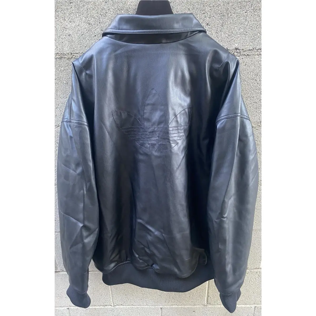 Adidas clothing - adidas Premium Essential Faux Leather Bomber Jacket - KD2943 - Black 3