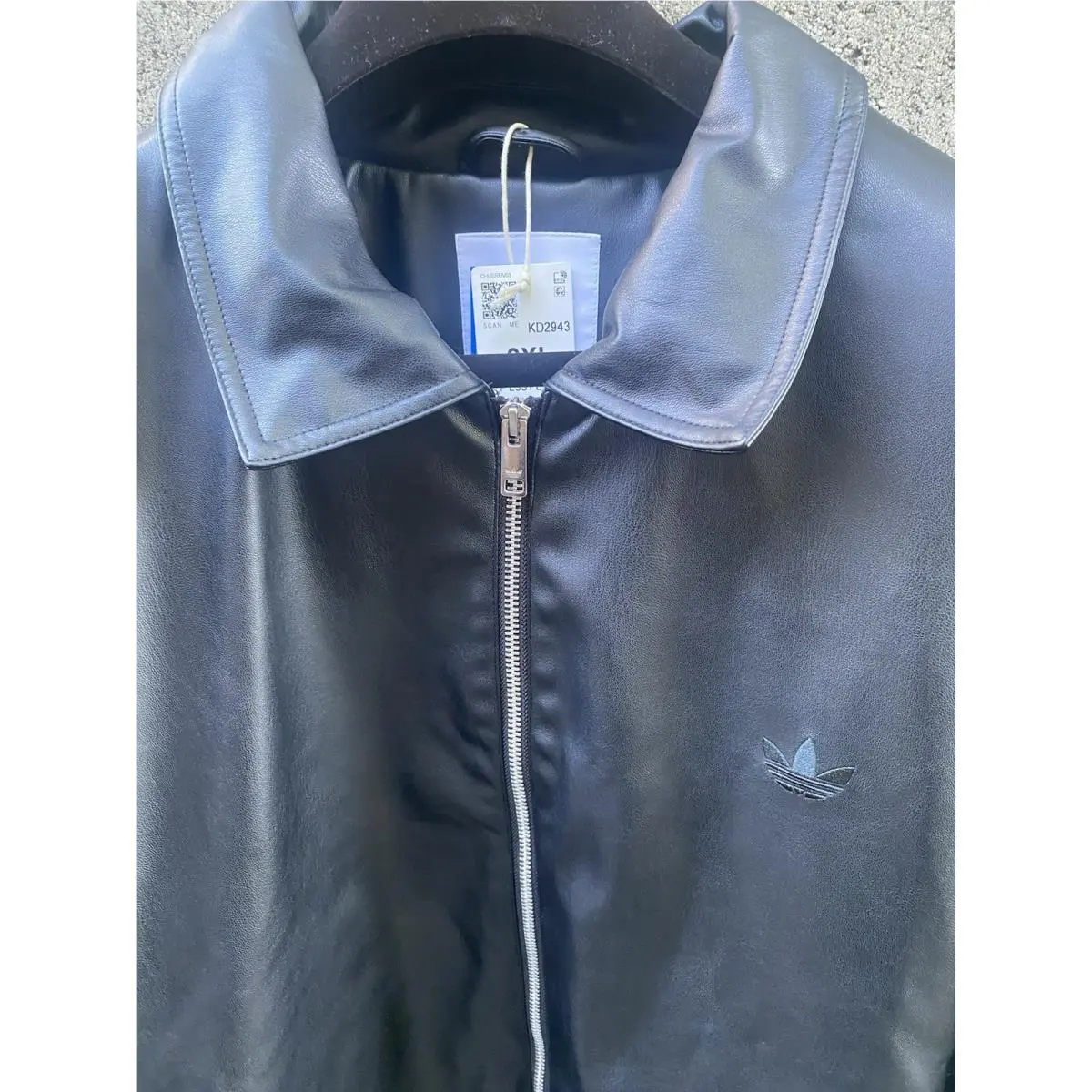 Adidas clothing - adidas Premium Essential Faux Leather Bomber Jacket - KD2943 - Black 0