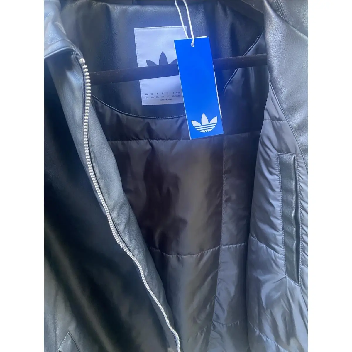 Adidas clothing - adidas Premium Essential Faux Leather Bomber Jacket - KD2943 - Black 2