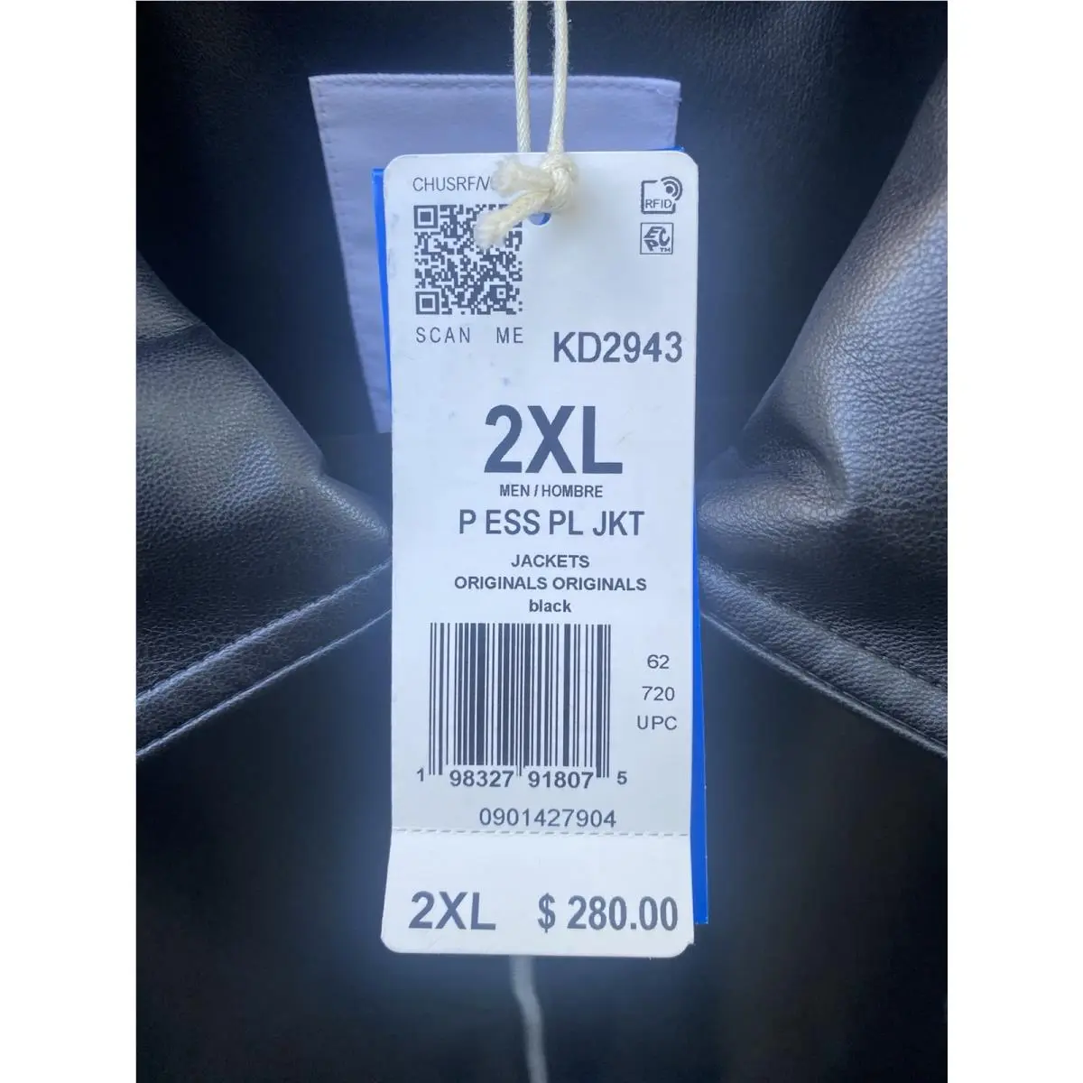 Adidas clothing - adidas Premium Essential Faux Leather Bomber Jacket - KD2943 - Black 5