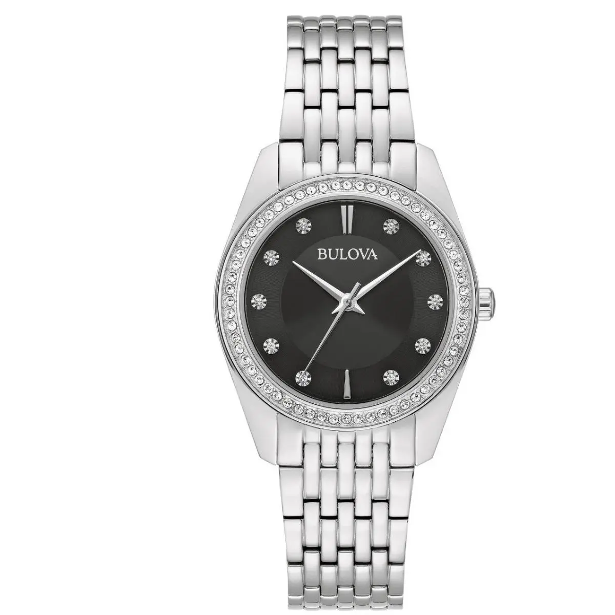 Classic Crystal Stainless Steel Quartz Women`s Watch 31mm by Bulova