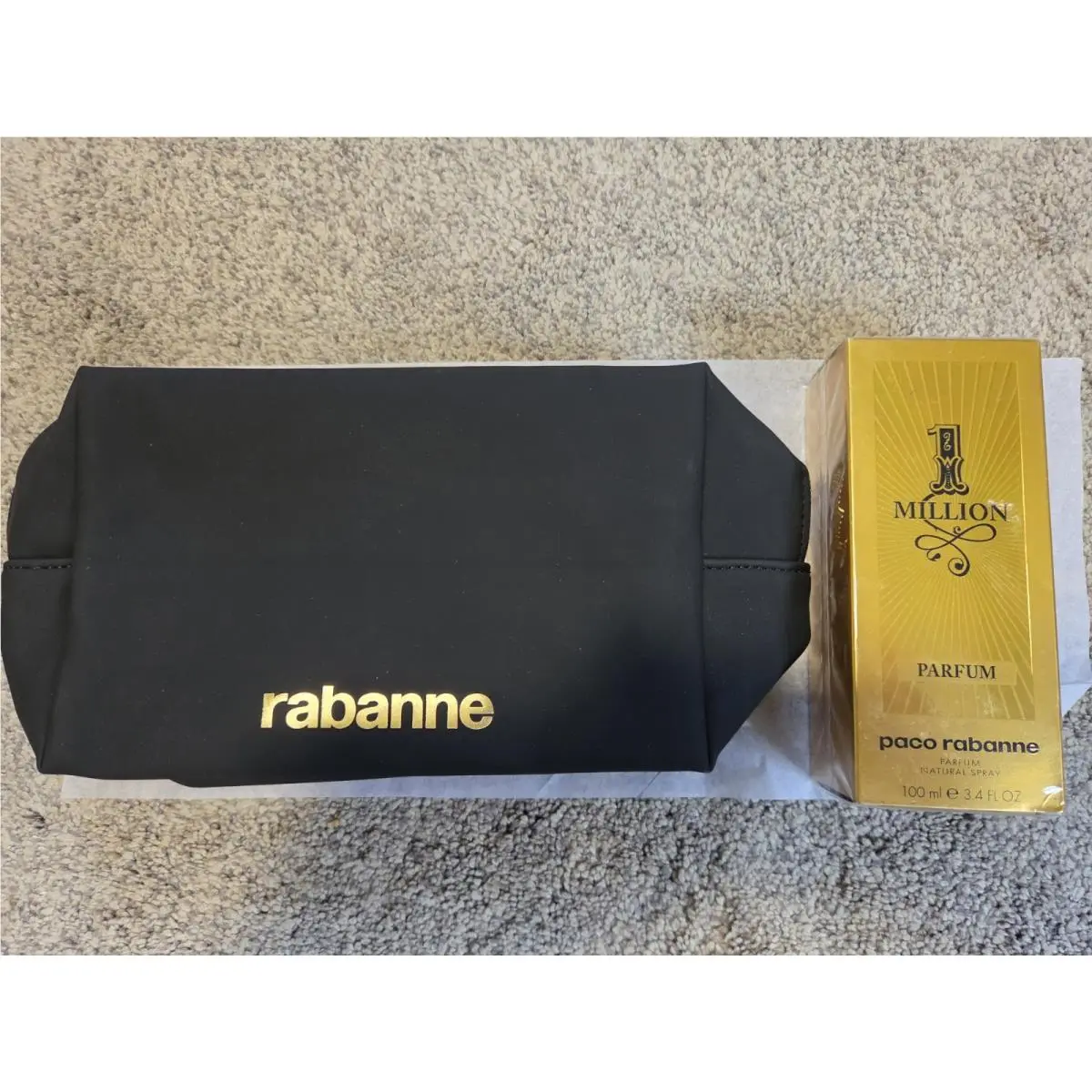 One 1 Million Parfum Spray 100 Ml/ 3.4 Fl. Oz. + Rabanne Travel Bag by Paco Rabanne