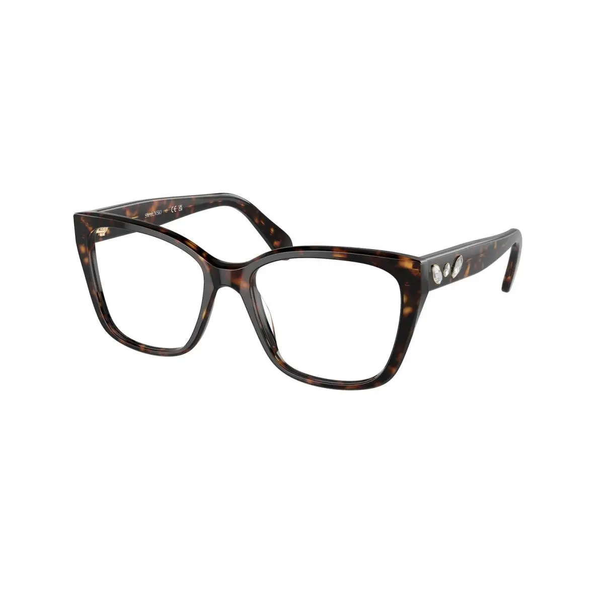 SK2008 1002 Havana Demo Lens 53 mm Women`s Eyeglasses by Swarovski