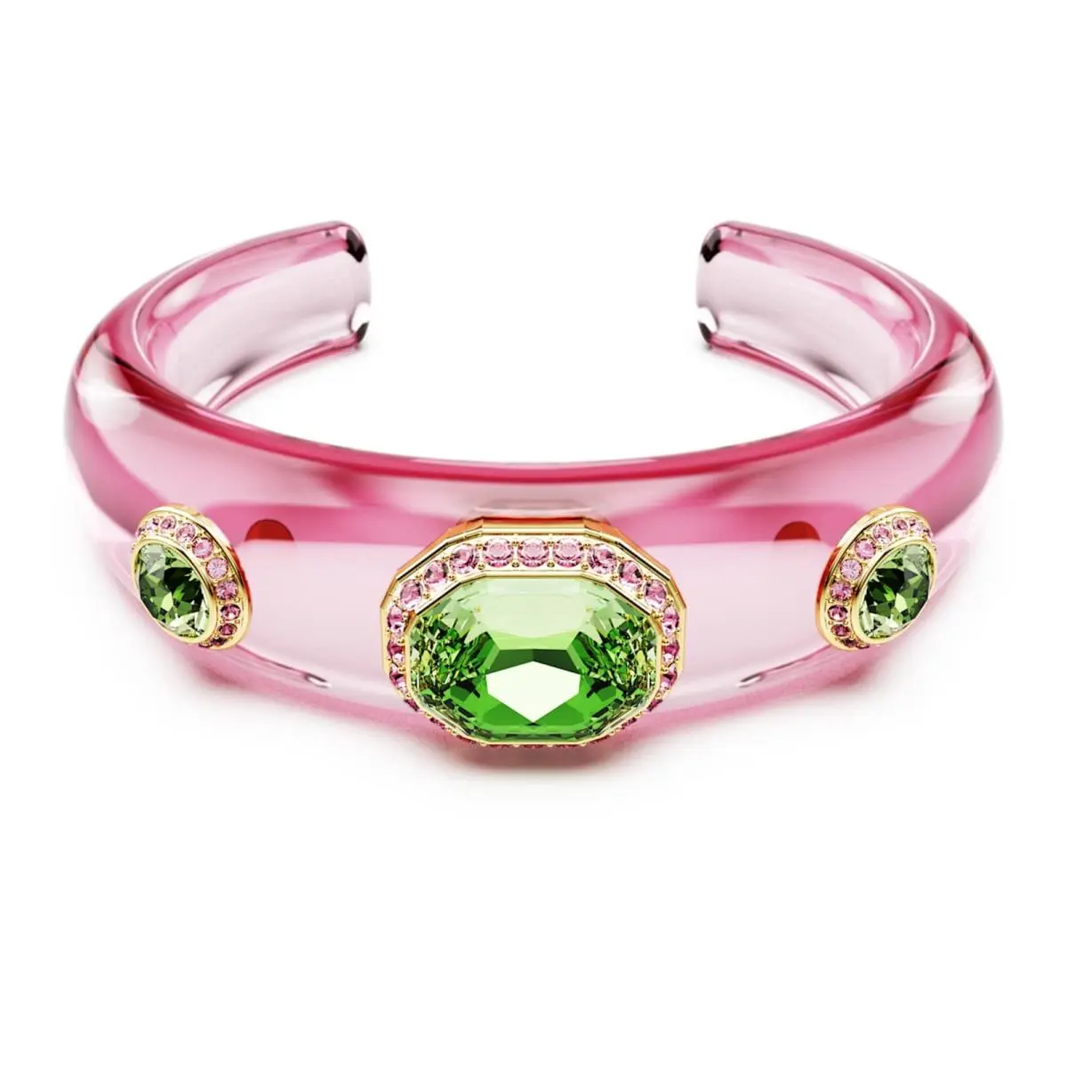 Dulcis Green Crystal 18K Gold Finish Cuff 5714383 by Swarovski