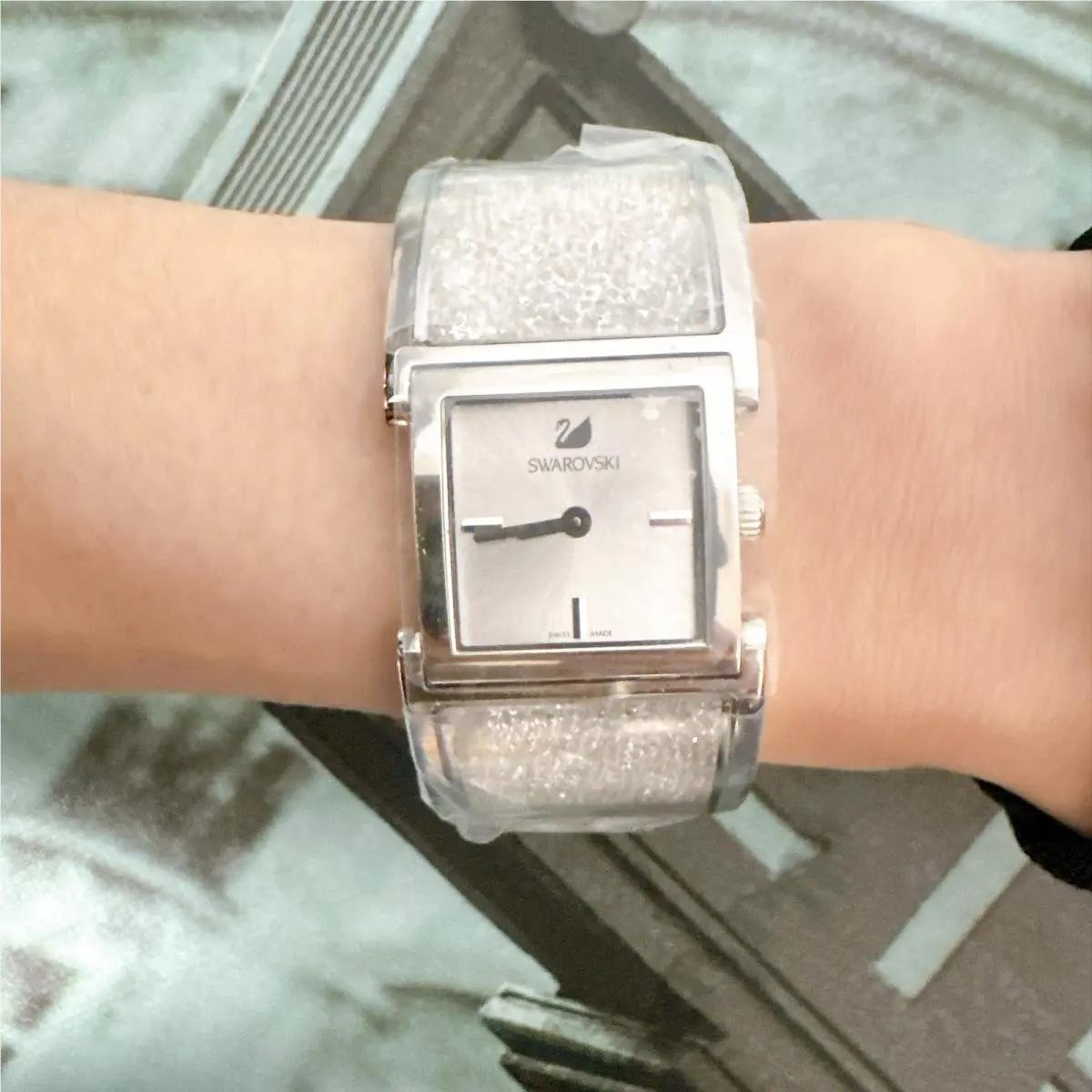 Crystalline Bangle Watch 5027134 Swiss Quartz Crystal Pavé Steel by Swarovski