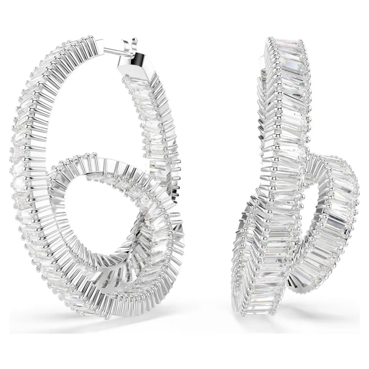 Matrix White Crystal Rhodium-plated Earrings 5727113 by Swarovski