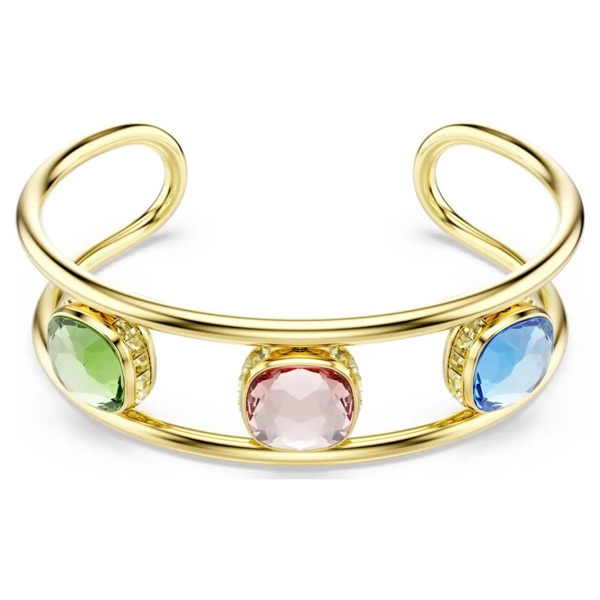 Chroma Green Crystal 18K Gold Finish Cuff 5721649 by Swarovski