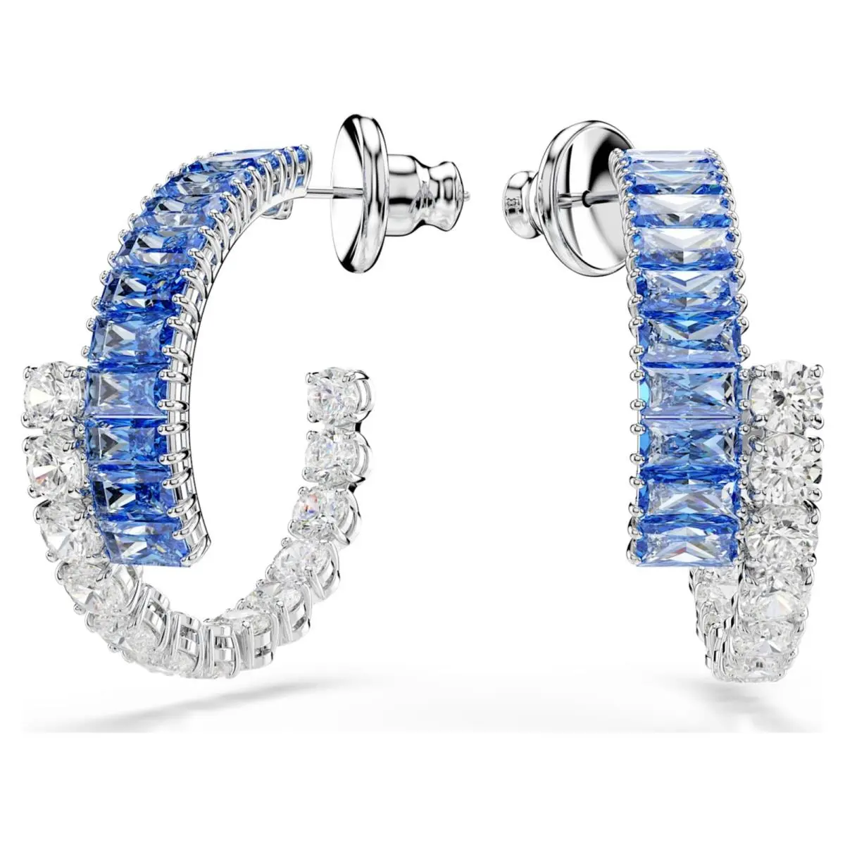 Matrix Blue Crystal Rhodium-plated Earrings 5722459 by Swarovski