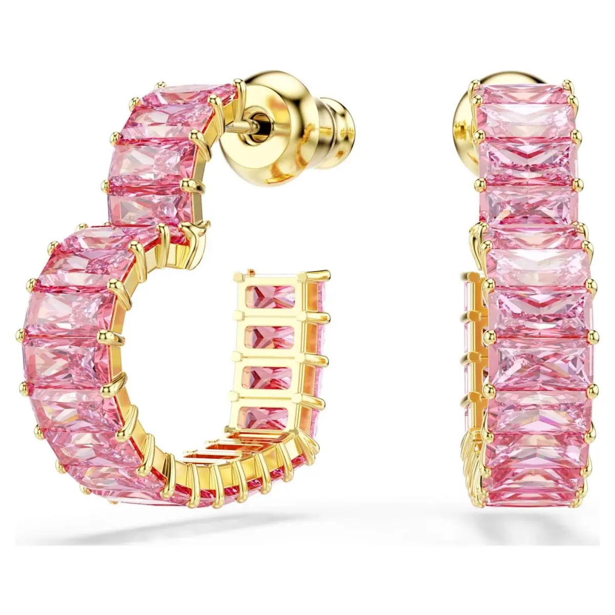 Matrix Pink Crystal 18K Rose-gold Finish Earrings 5706340 by Swarovski