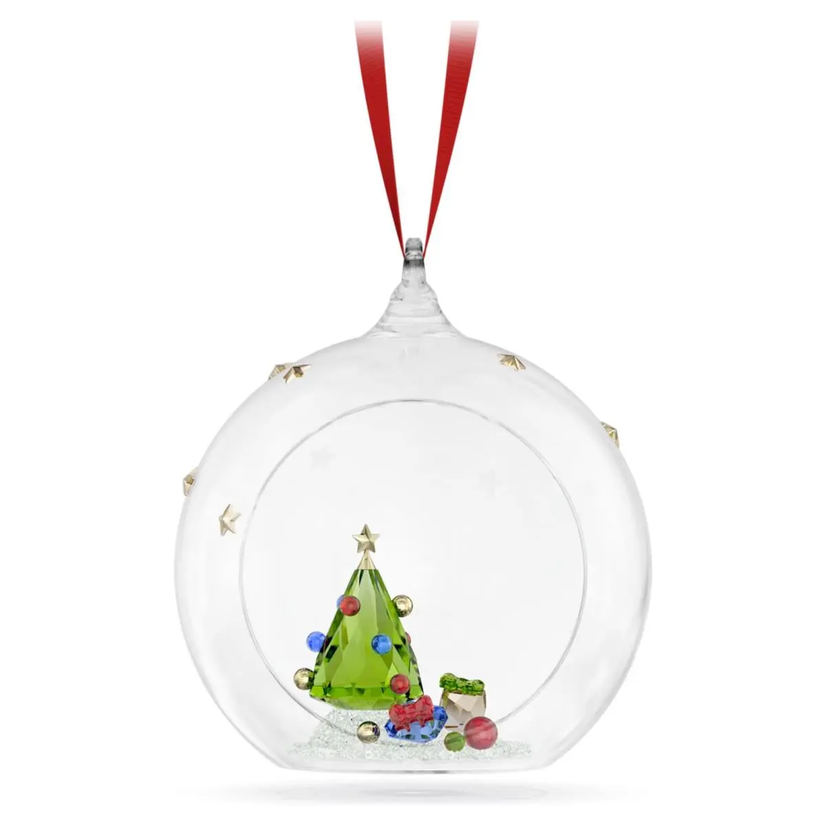 Holiday Cheer: Tree and Gifts Green Crystal Polyester Ornament 5681633 by Swarovski