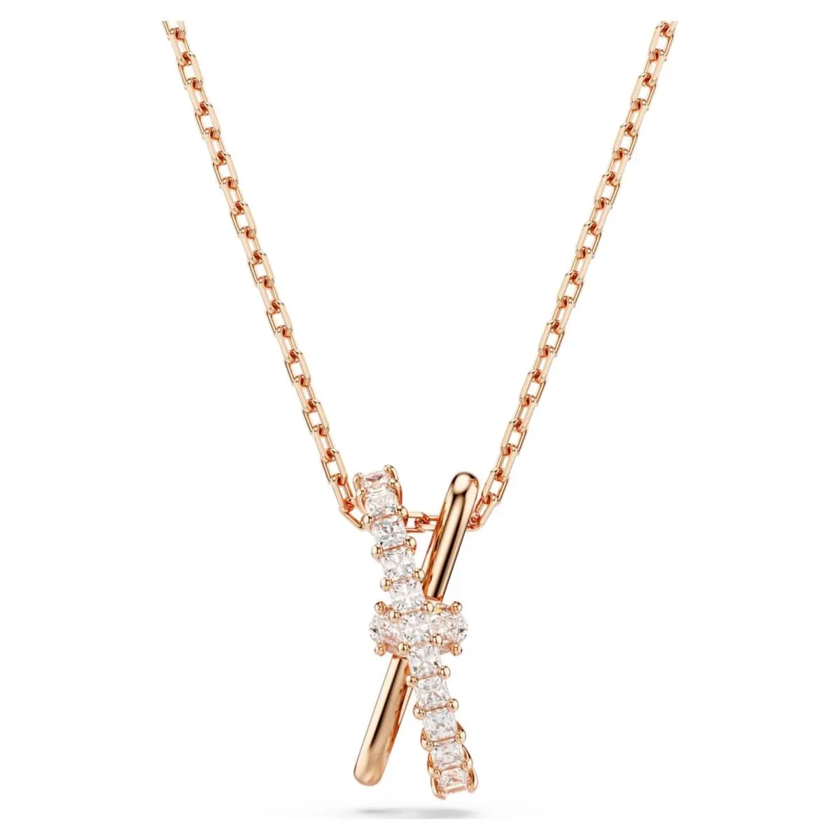 Hyperbola White Crystal 18K Rose-gold Finish Necklace 5689788 by Swarovski