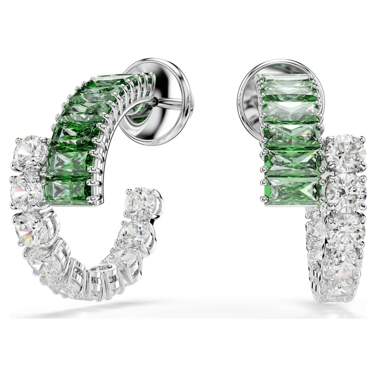 Matrix Green Crystal Rhodium-plated Earrings 5732264 by Swarovski