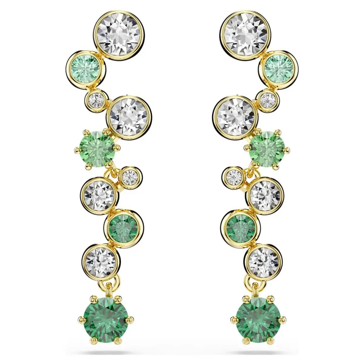 Constella Green Crystal 18K Gold Finish Earrings 5732248 by Swarovski