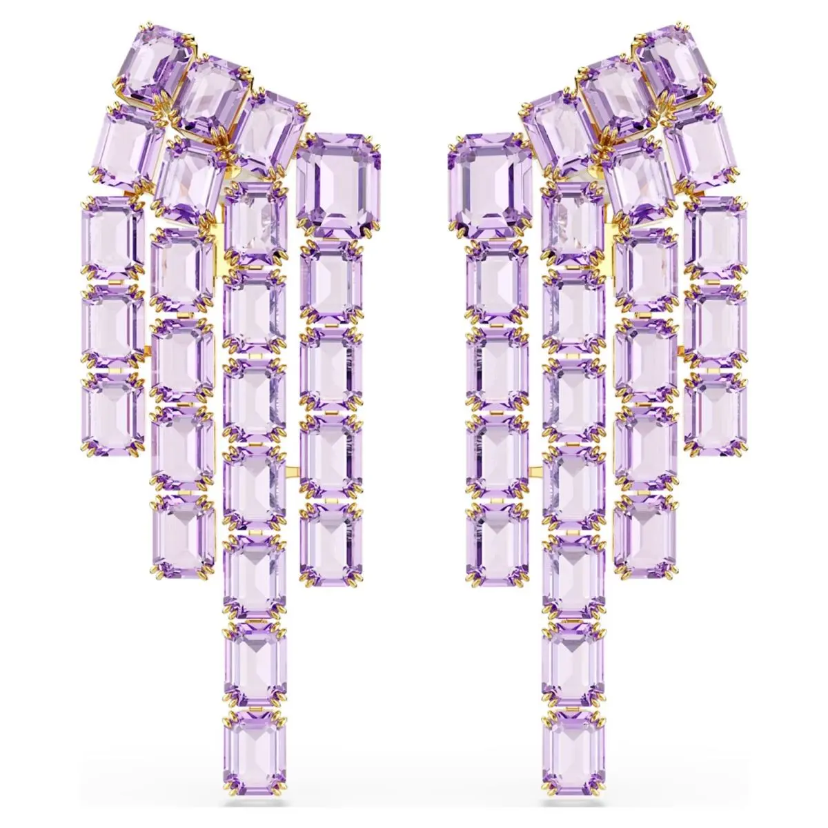Millenia Purple Crystal 18K Gold Finish Earrings 5720837 by Swarovski