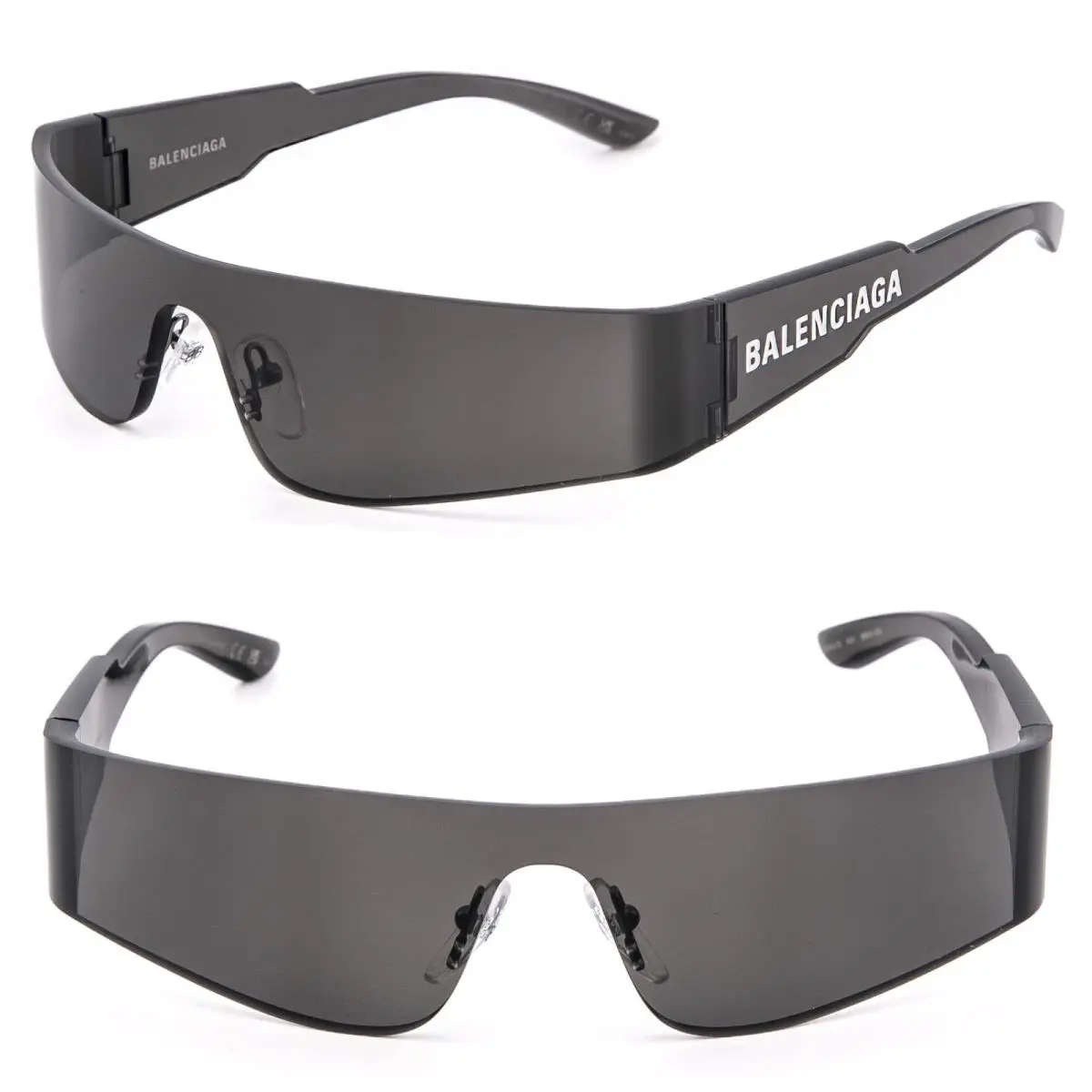 Balenciaga BB0041S Mono Wrap 0041 Black Fashion Slim Futuristic Sunglass 001