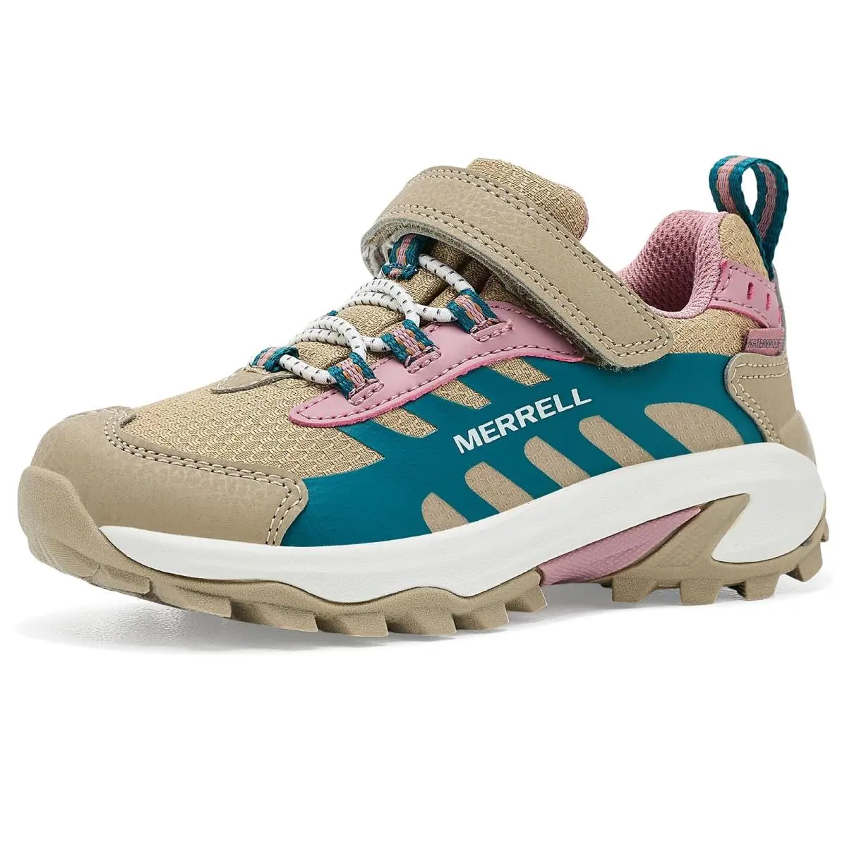 Unisex Kids  Kids Moab Speed 2 Low A/c Waterproof Little Kids/big Kids Tan Pink by Merrell