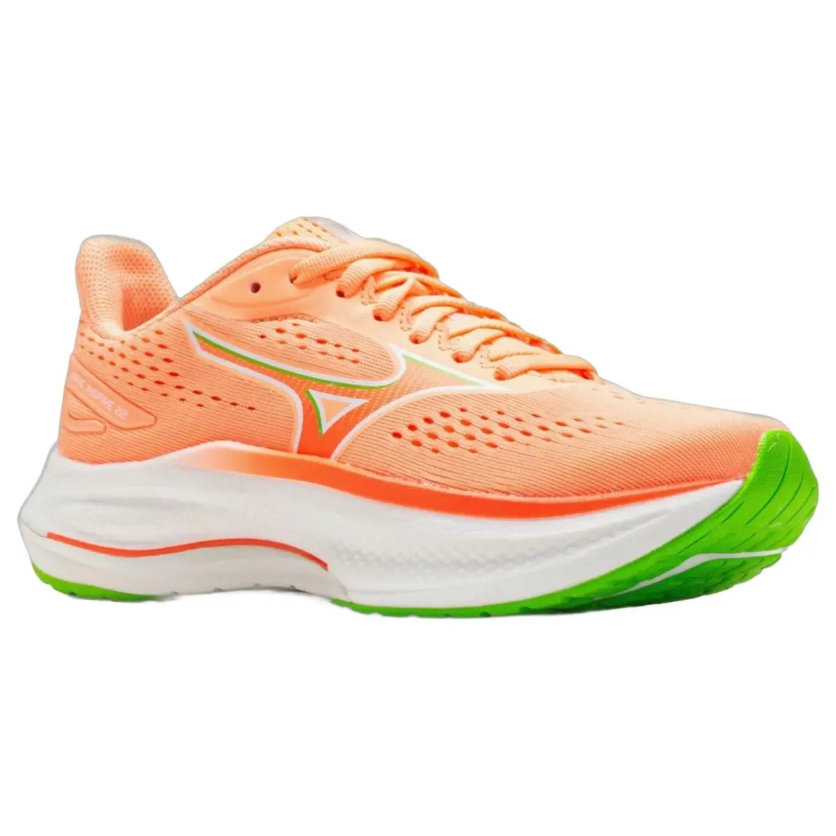 Mizuno shoes - Mizuno Wave Inspire 22 - Wave Inspire - 4115581B4A - Flamingo Coral/Jasmine Green 3