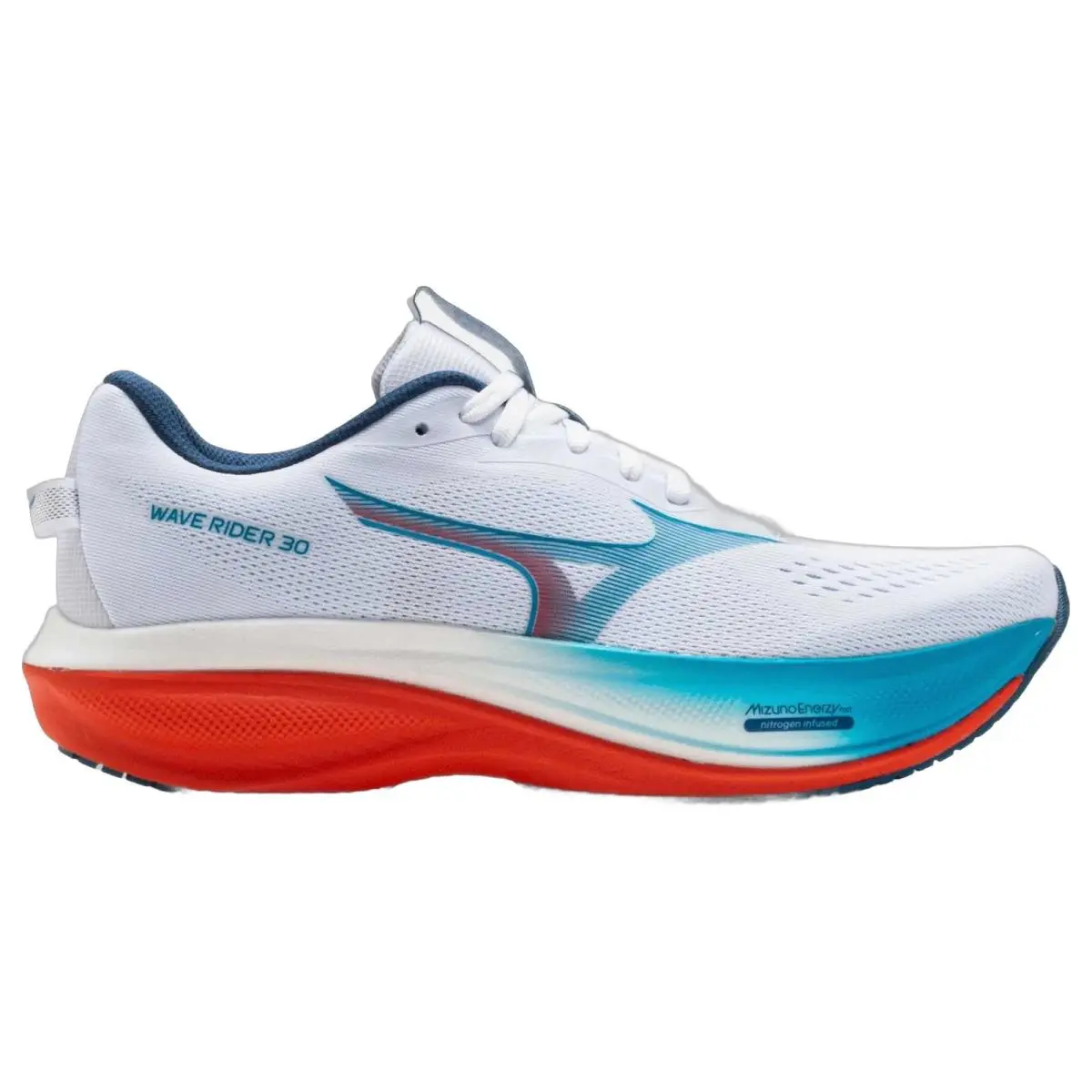 Mizuno shoes - Mizuno Wave Rider 30 Wide - 41162100BJ - White/Blue Jewel 6