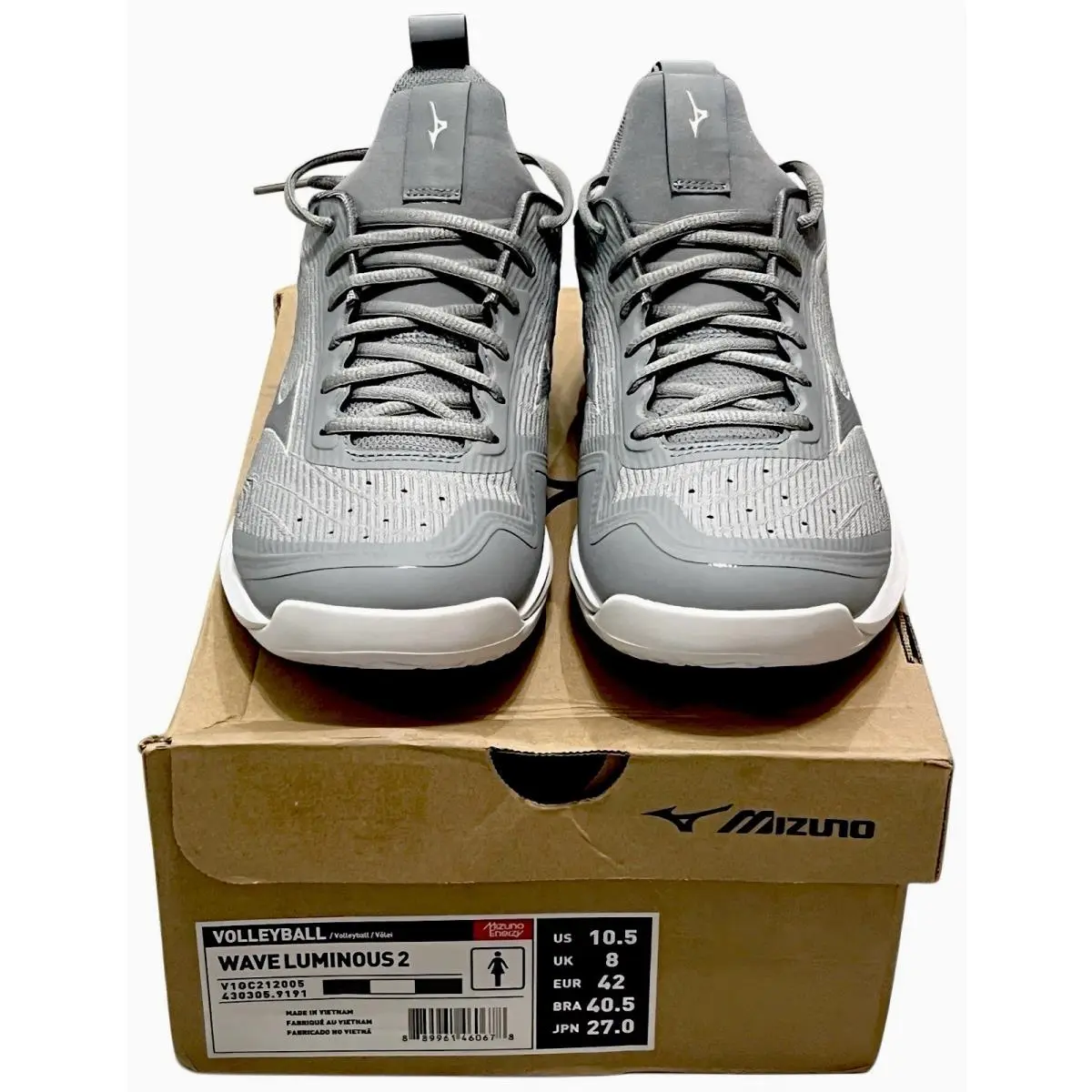 Mizuno shoes - Mizuno Wave Luminous 2 - Wave Luminous - V1GC212005 - Gray, White, Dark Gray 9