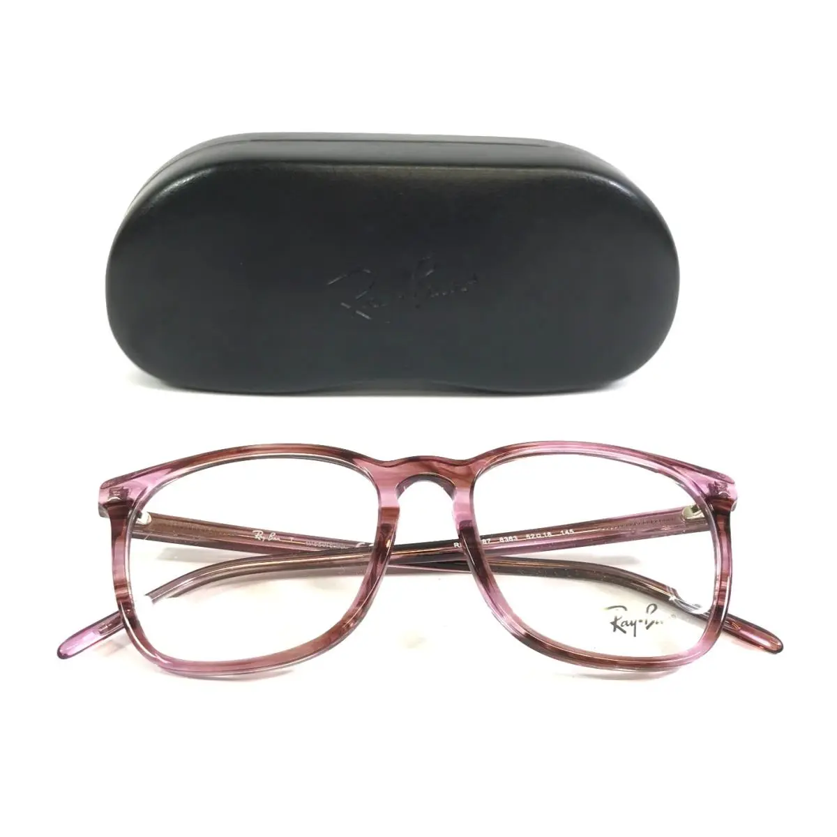 Ray-ban Eyeglasses Frames RB5387 8363 Polished Striped Pink Full Rim 52-18-145 by Ray-Ban