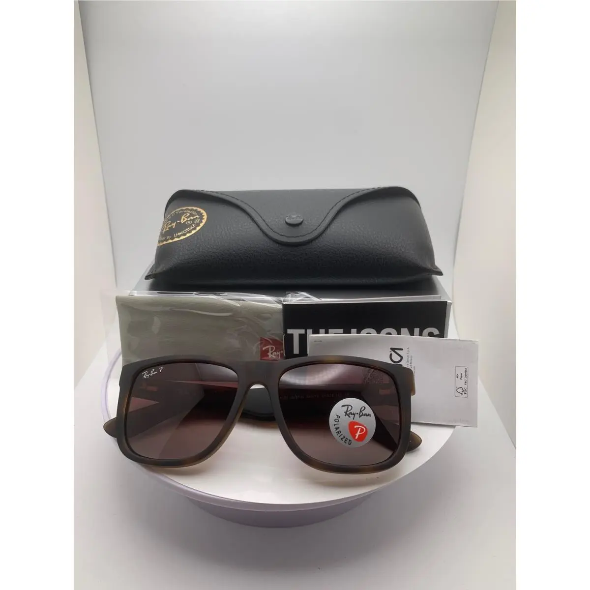 Ray-ban Justin RB4165 865/T5 Tortoise Brown Polarized Sunglasses 54mm