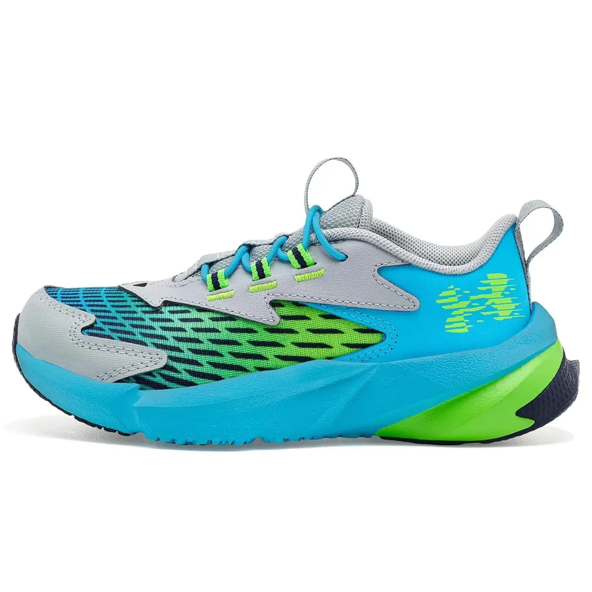 Under Armour shoes - Mod Gray/Blue Blur/Hyper Green 2
