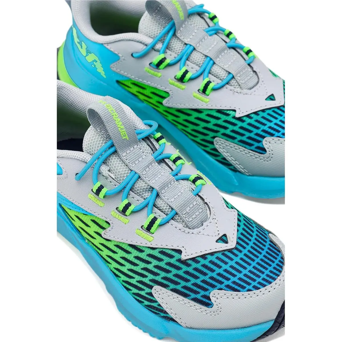 Under Armour shoes - Mod Gray/Blue Blur/Hyper Green 11