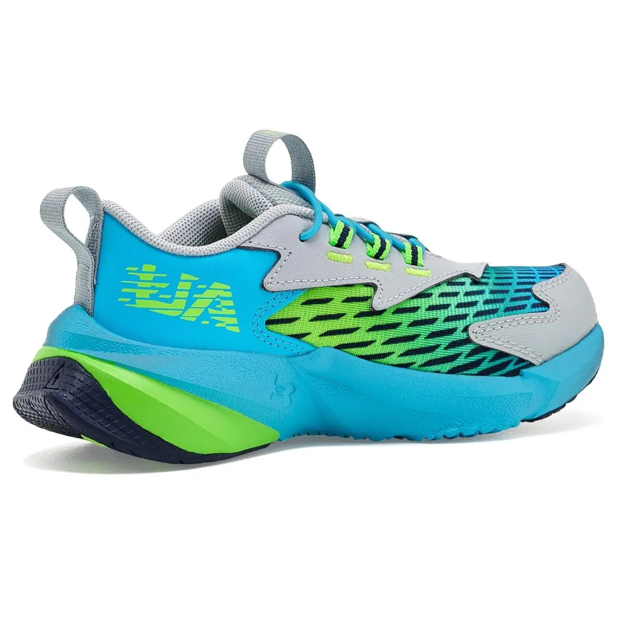 Under Armour shoes - Mod Gray/Blue Blur/Hyper Green 8