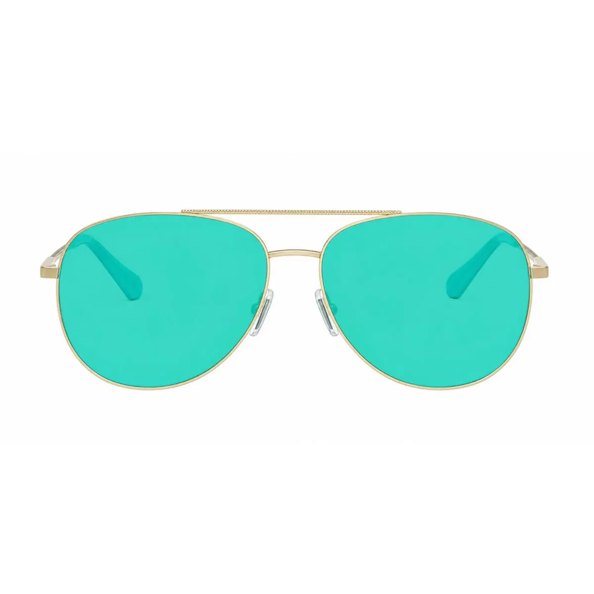 Perledo MK 1172 101425 Light Gold Metal Sunglasses Blue Polarized by Michael Kors