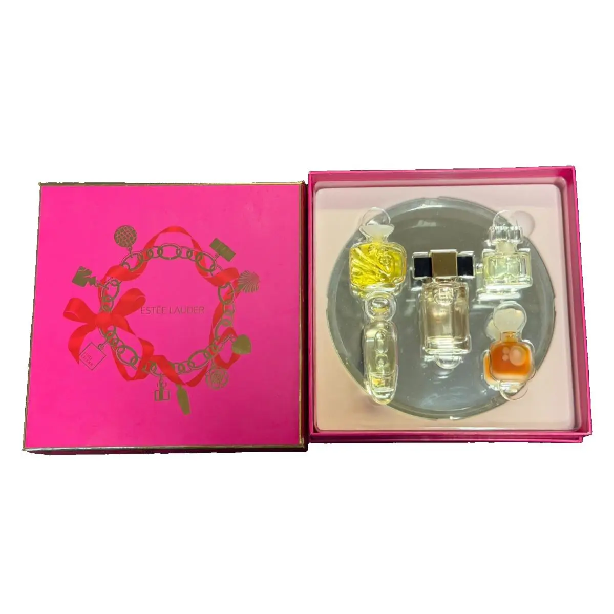 Estee Lauder Small Wonders Perfume Set with Mirrored Base 5 Pieces White Linen by Estée Lauder