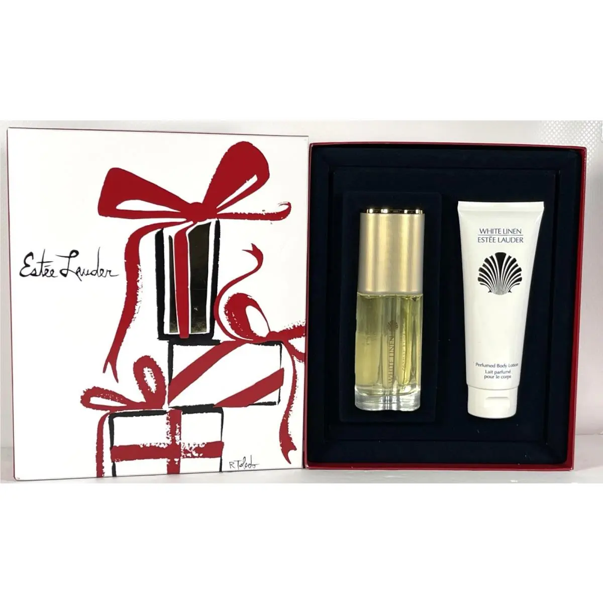 Vtg Estee Lauder White Linen Indulgent Duo Gift Set 2oz Edp Spray 3.4oz Lotion by Estée Lauder