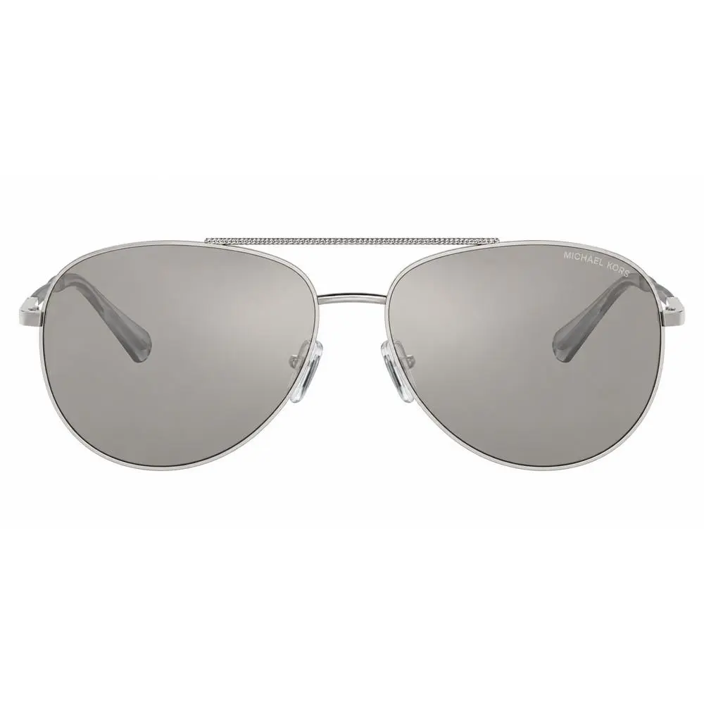 Perledo MK 1172 18936G Silver Metal Sunglasses Silver Mirror Lens by Michael Kors