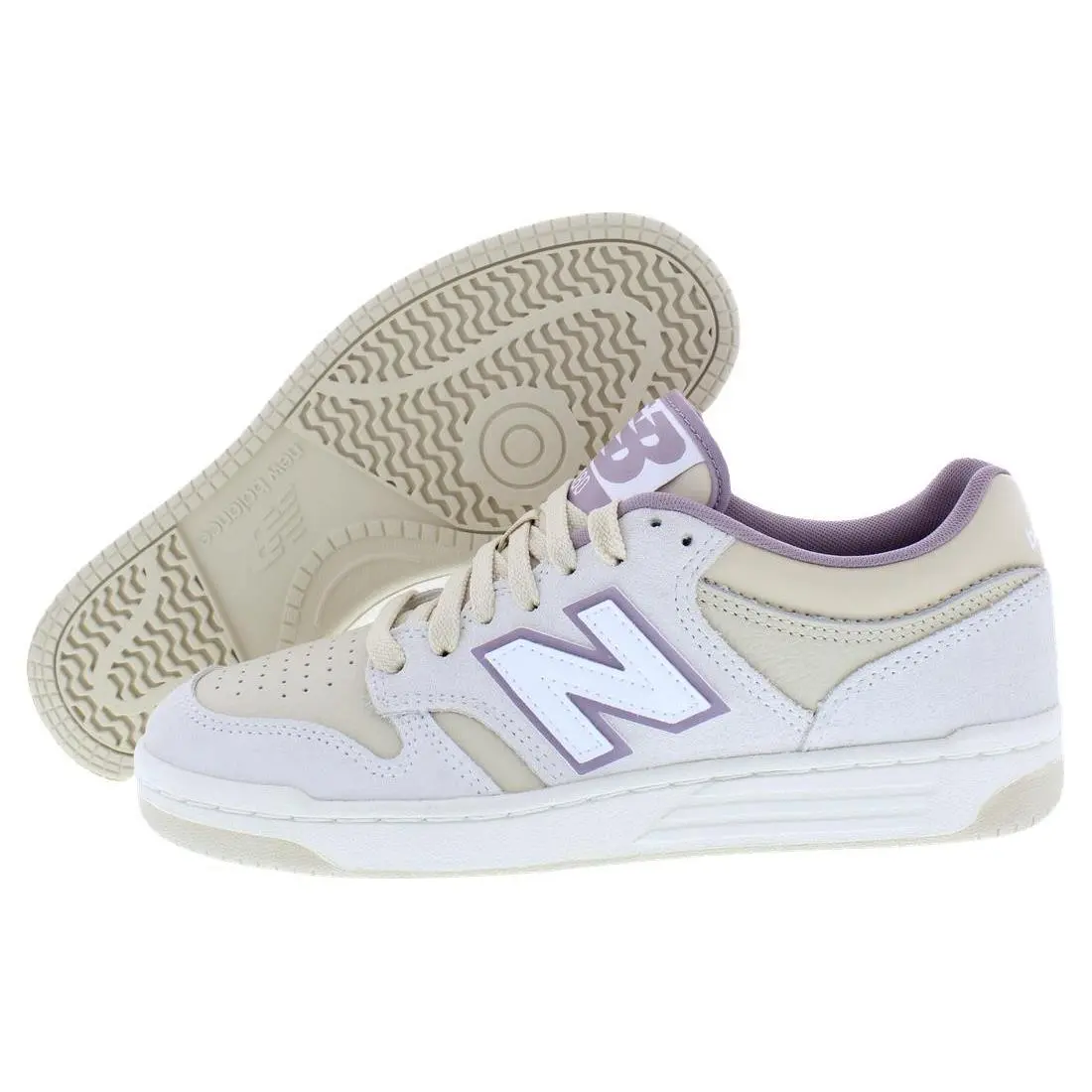 480 Leather Mens Shoes Size 6.5 Color: White/beige by New Balance