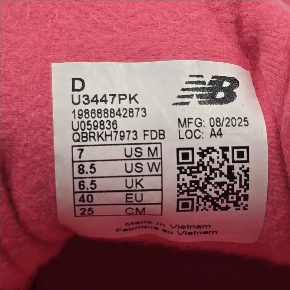 New Balance shoes - U3447PK / 3447 - U3447PK - Pink / White 9