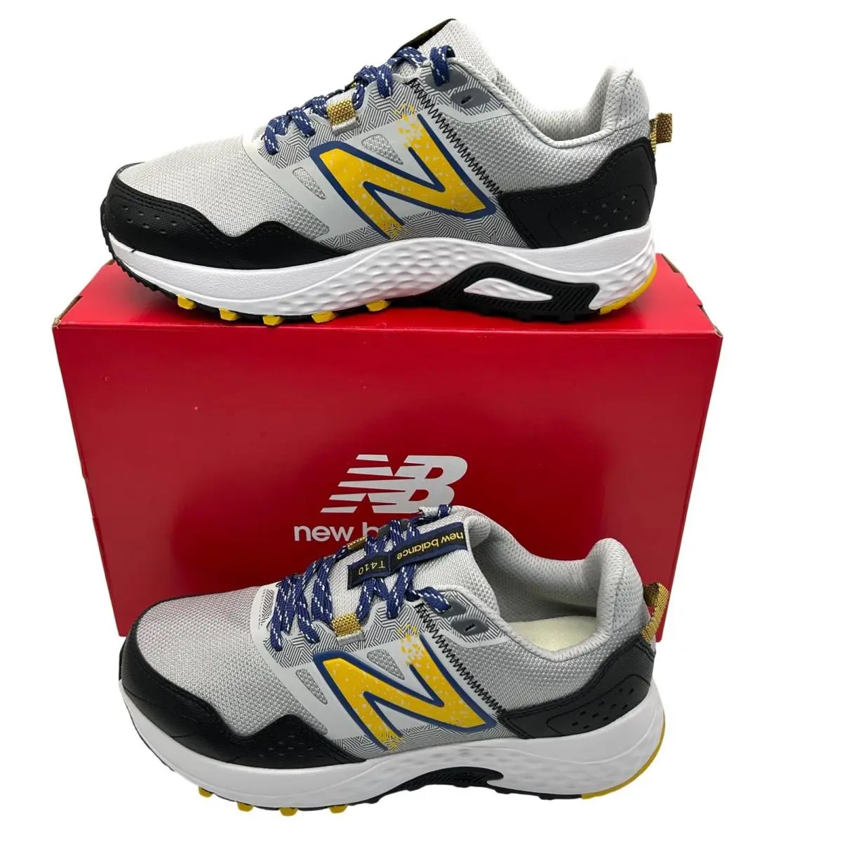 410v8 Trail Running Shoes W9 M7.5 4E Wide Grey Blue Yellow Sneakers by New Balance
