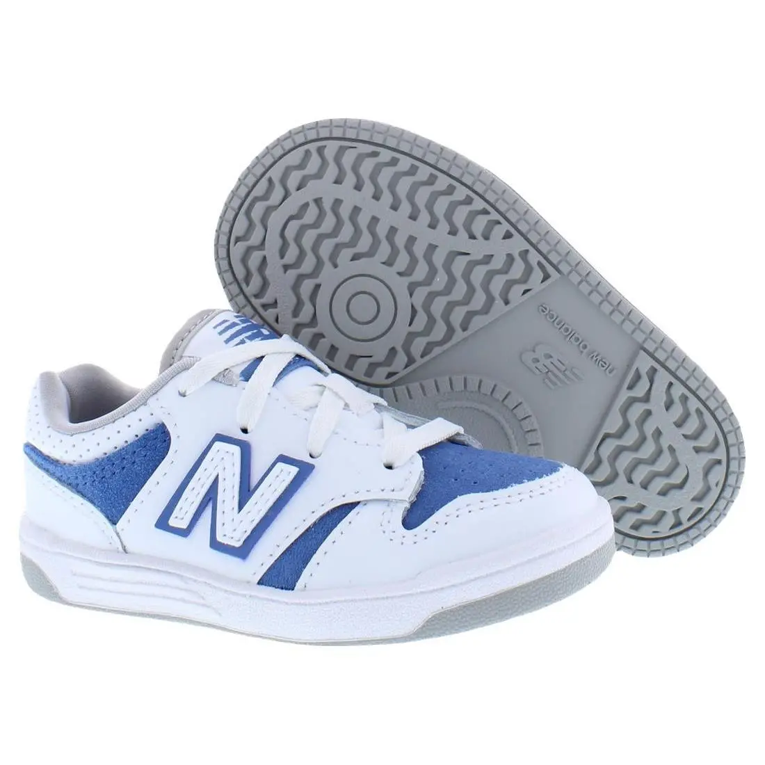 480 Leather Wide Infant/toddler Shoes Size 10 Color: White/blue by New Balance