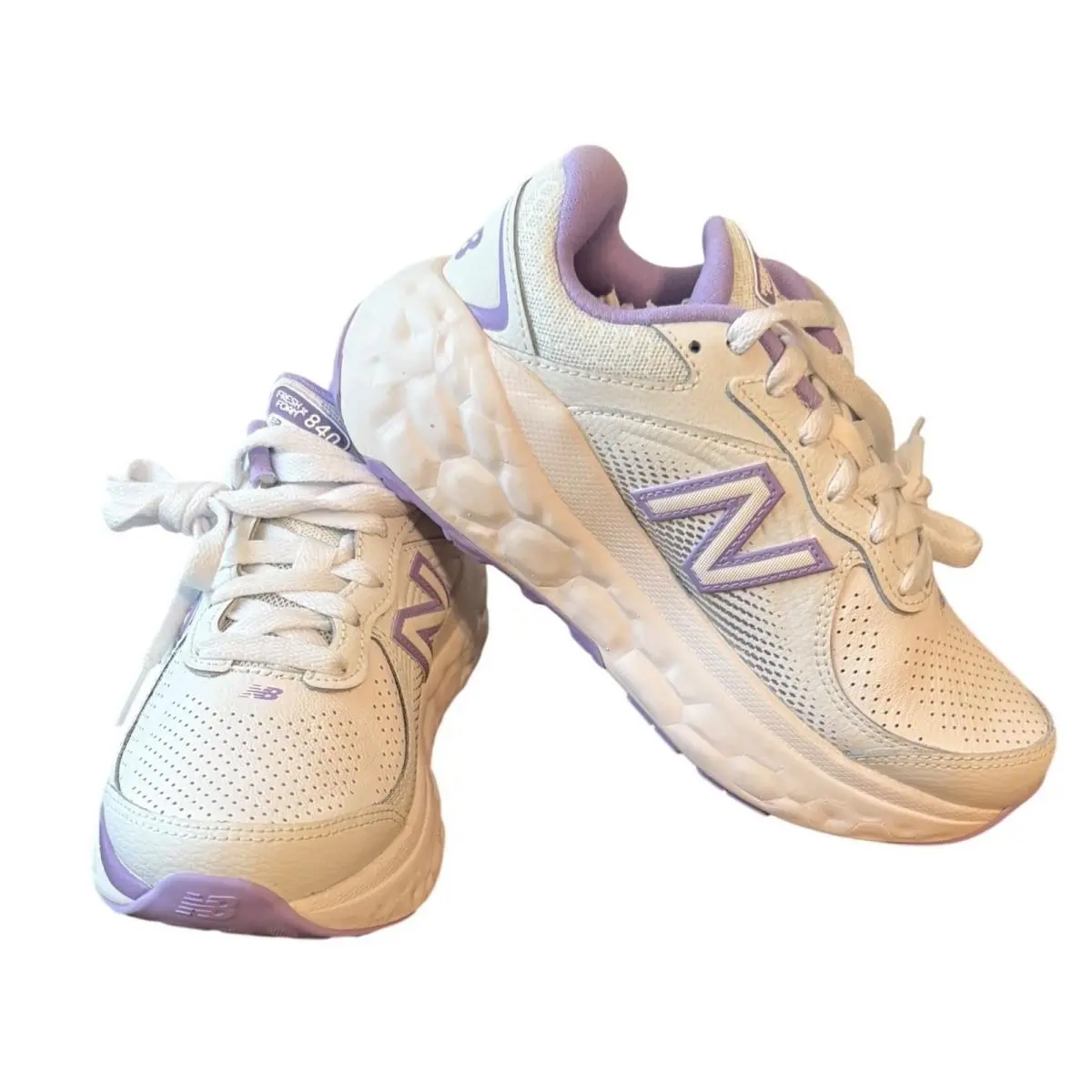 New Balance Fresh Foam X 840FW1 Walking Shoes White Purple Womens 5.5