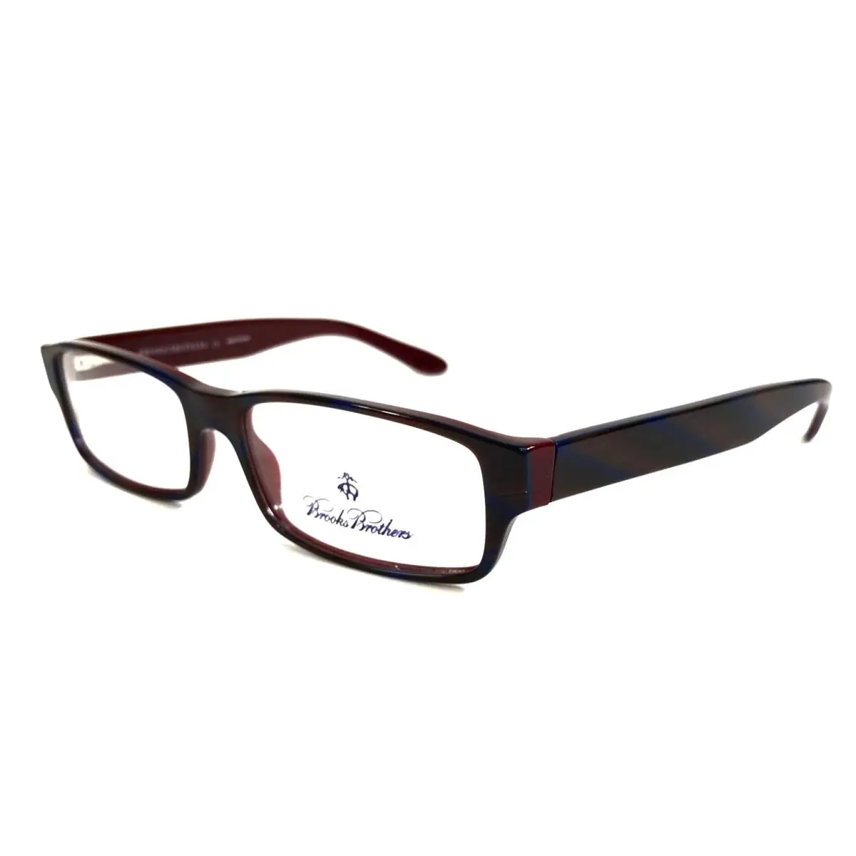 Brooks Brothers Eyeglasses Frames BB698 5293 Shiny Blue Red Rectangle 52-16-140