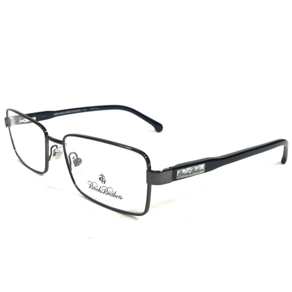 Brothers Eyeglasses Frames BB1028 1651 Grey Blue Rectangular 55-17-145 by Brooks