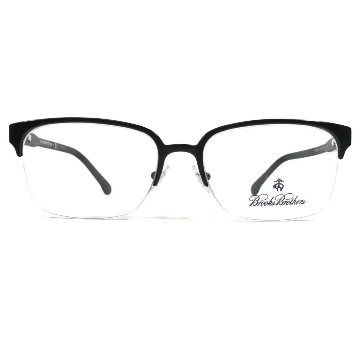 Brooks Brothers Eyeglasses Frames BB1029 1639 Black Square Half Rim 54-17-145