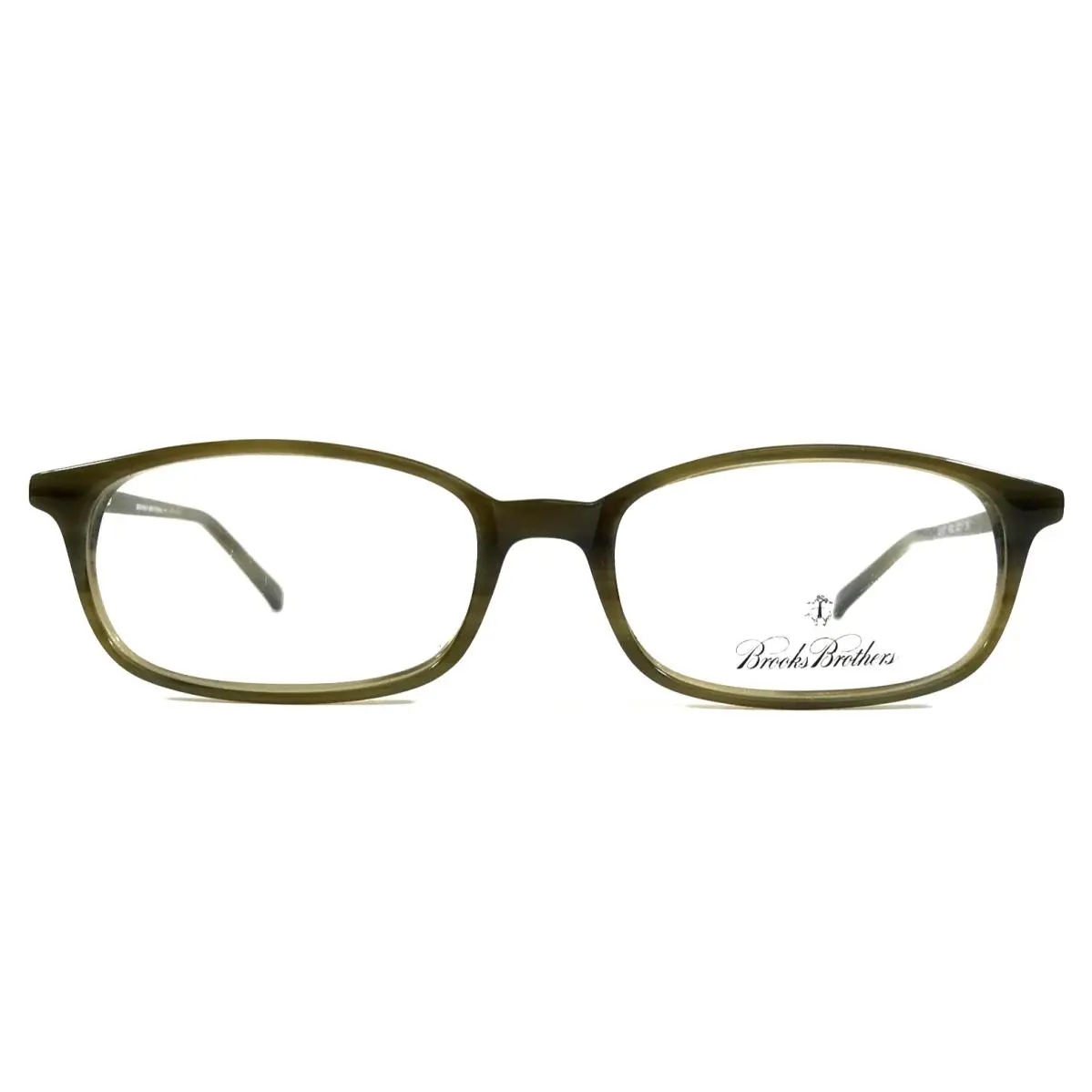 Brothers Eyeglasses Frames BB671 5252 Green Horn Rectangle 52-17-135 by Brooks