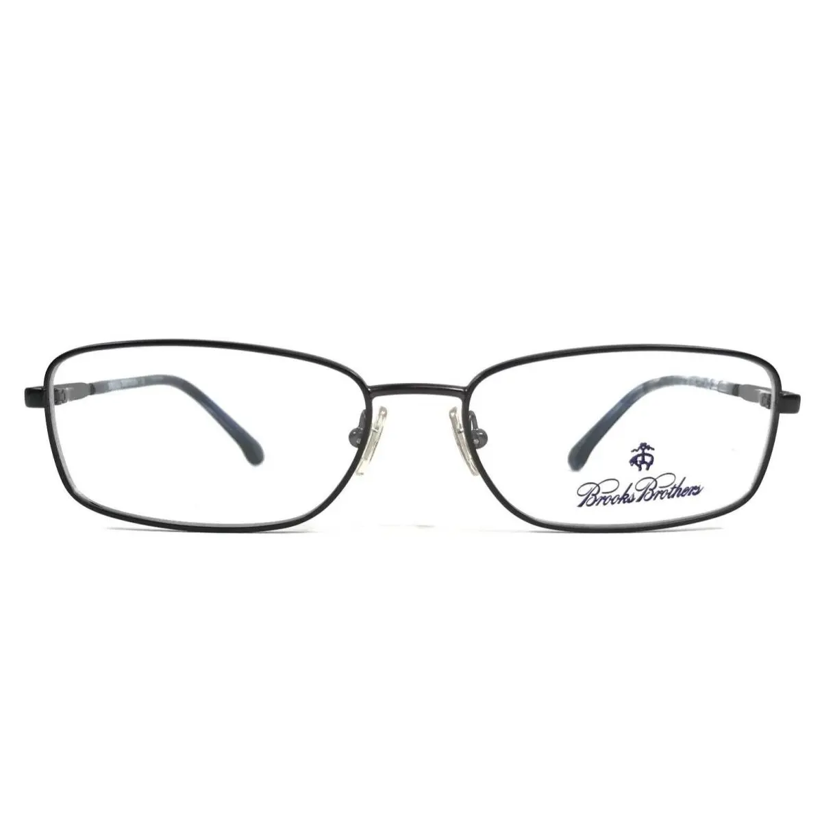 Brothers Eyeglasses Frames BB1036 1221 Gunmetal Blue Rectangle 55-16-145 by Brooks