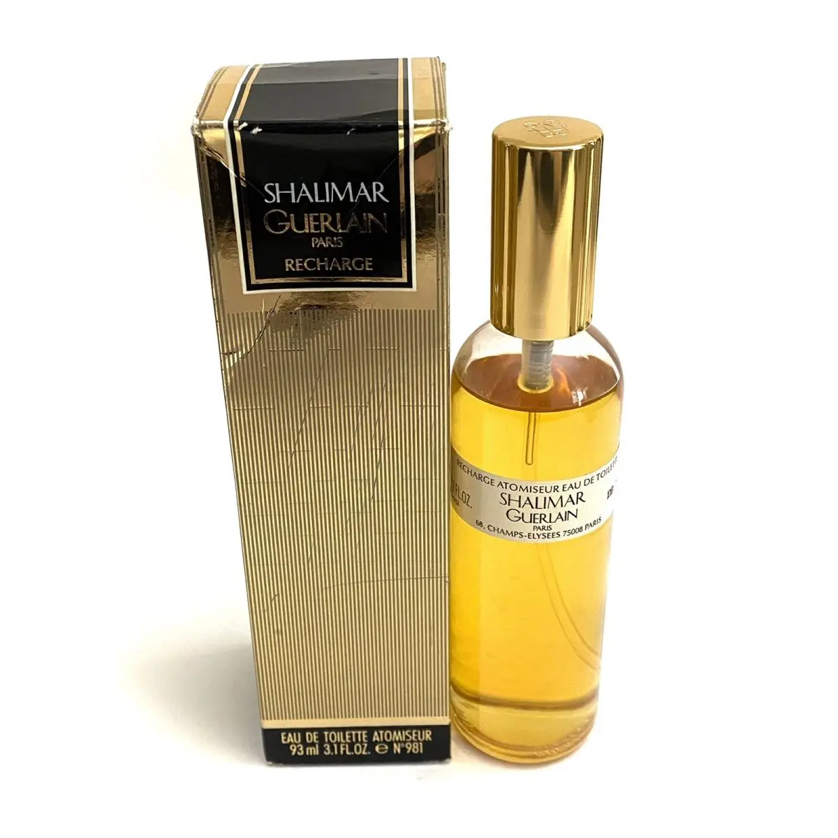 Vintage  Shalimar Edt 93ml 3.1oz Natural Spray Refill Perfume Box c by Guerlain