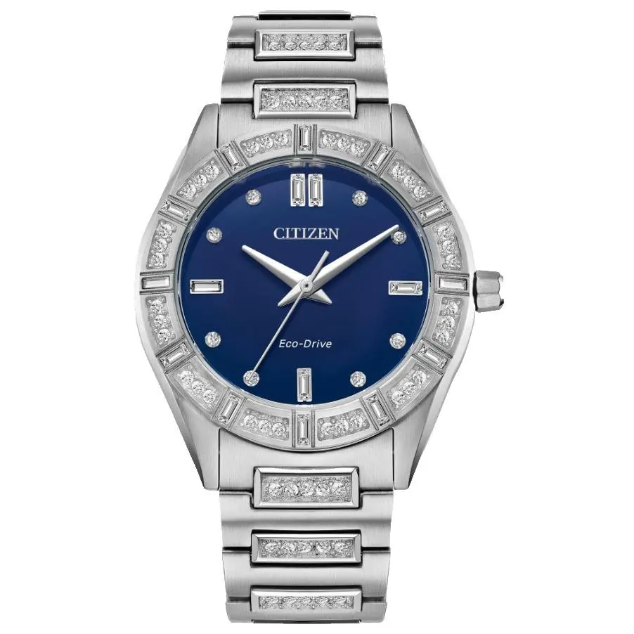 Citizen Eco-drive Silhouette Crystal Blue Dial Women’s Watch EM1020-57L