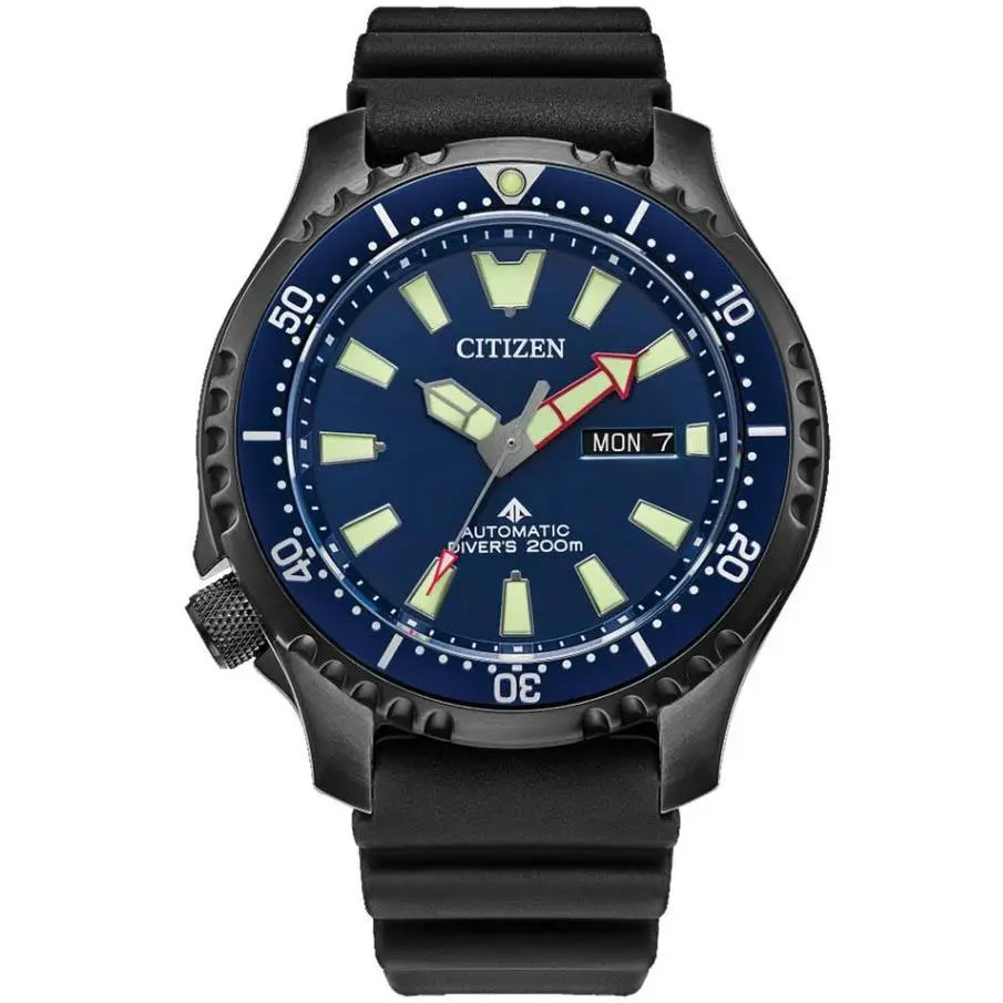 Citizen Automatic Promaster Dive Blue Dial Black Strap Unisex Watch NY0158-09L