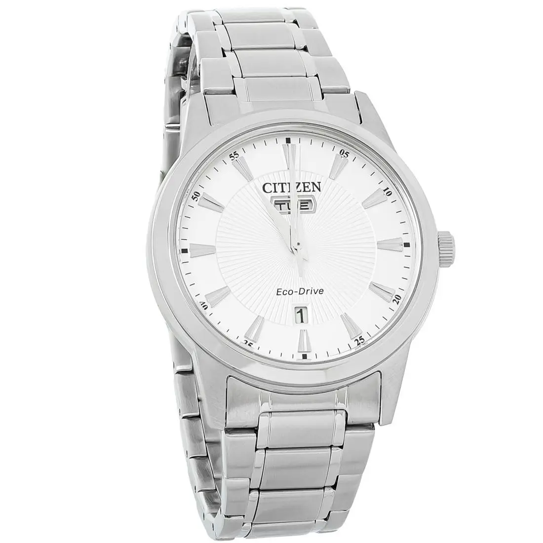 Eco-drive Men`s Day/date Silver Dial Watch AW0100-51A by Citizen