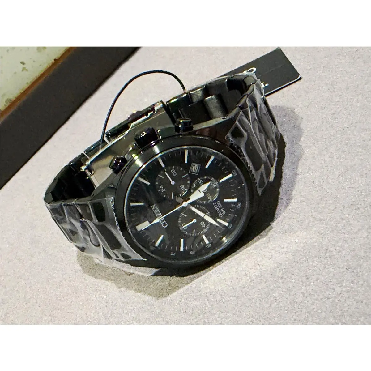 AN8175-55E Quartz Chronograph Date Black Dial 44-47.9mm W/box by Citizen