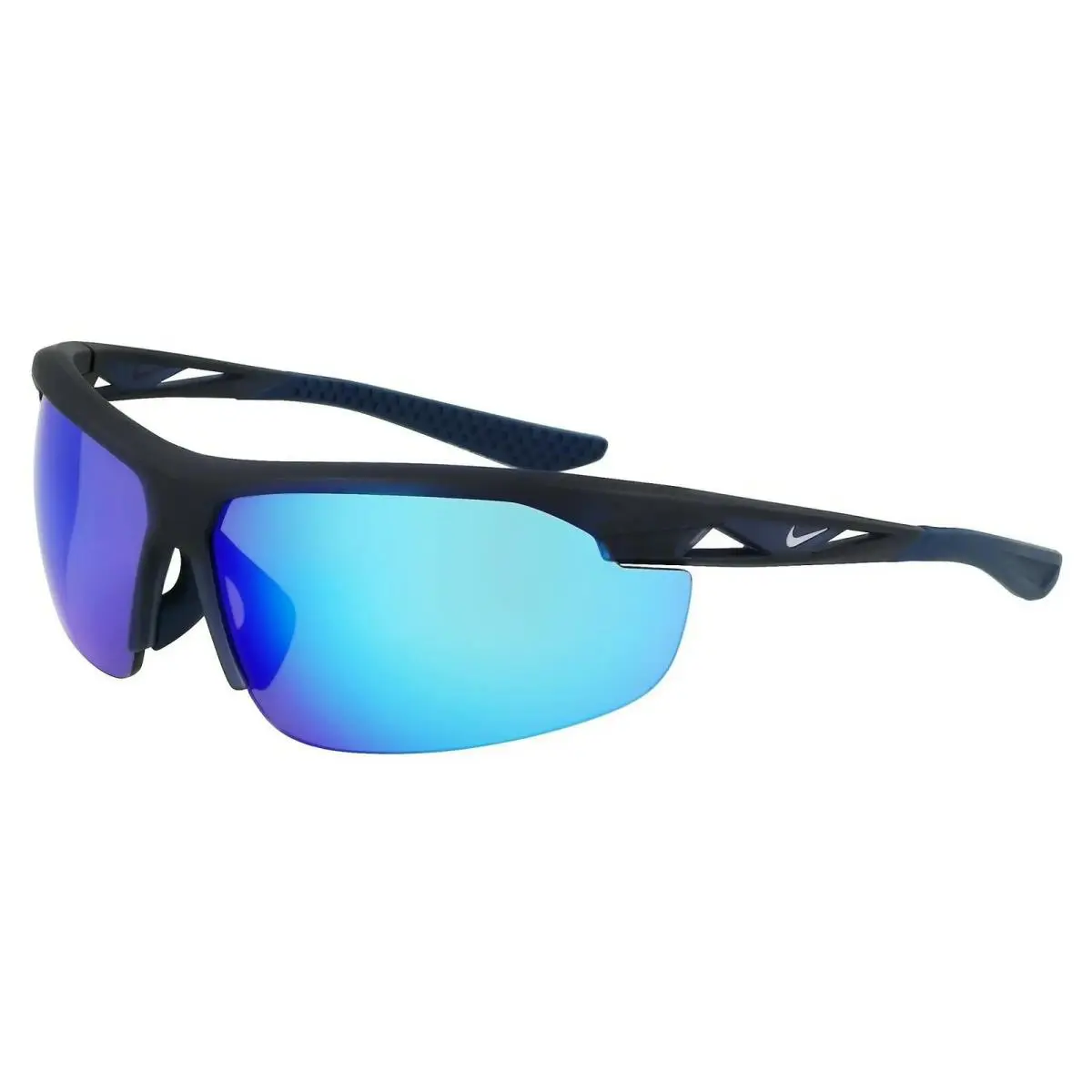 FV2398 451 Matte Navy Blue Mirror Sunglasses 75mm Men`s by Nike