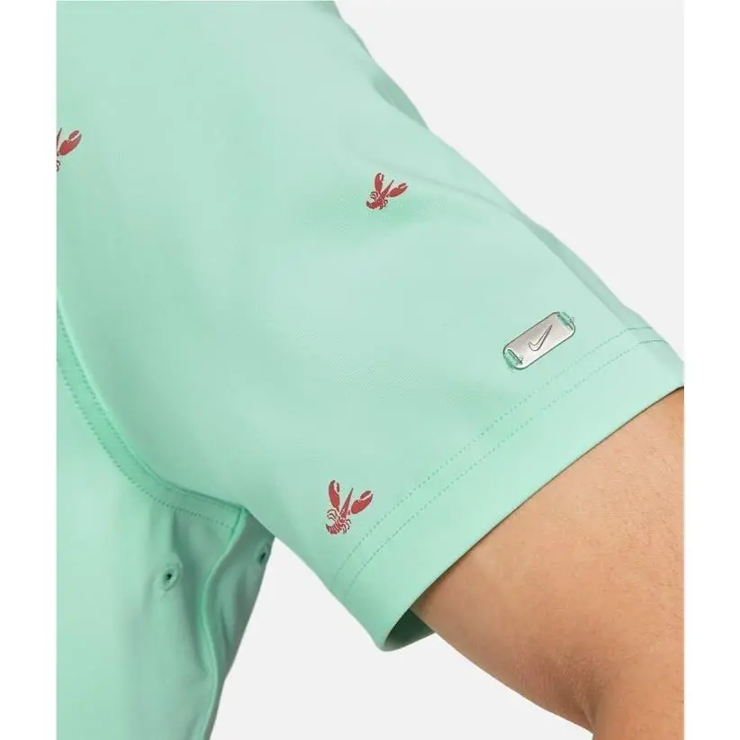 Nike clothing - Dri-Fit Player Lobster Print Polo Shirt - DH0945-379 - Mint Foam (UPC: 195868205558) 2
